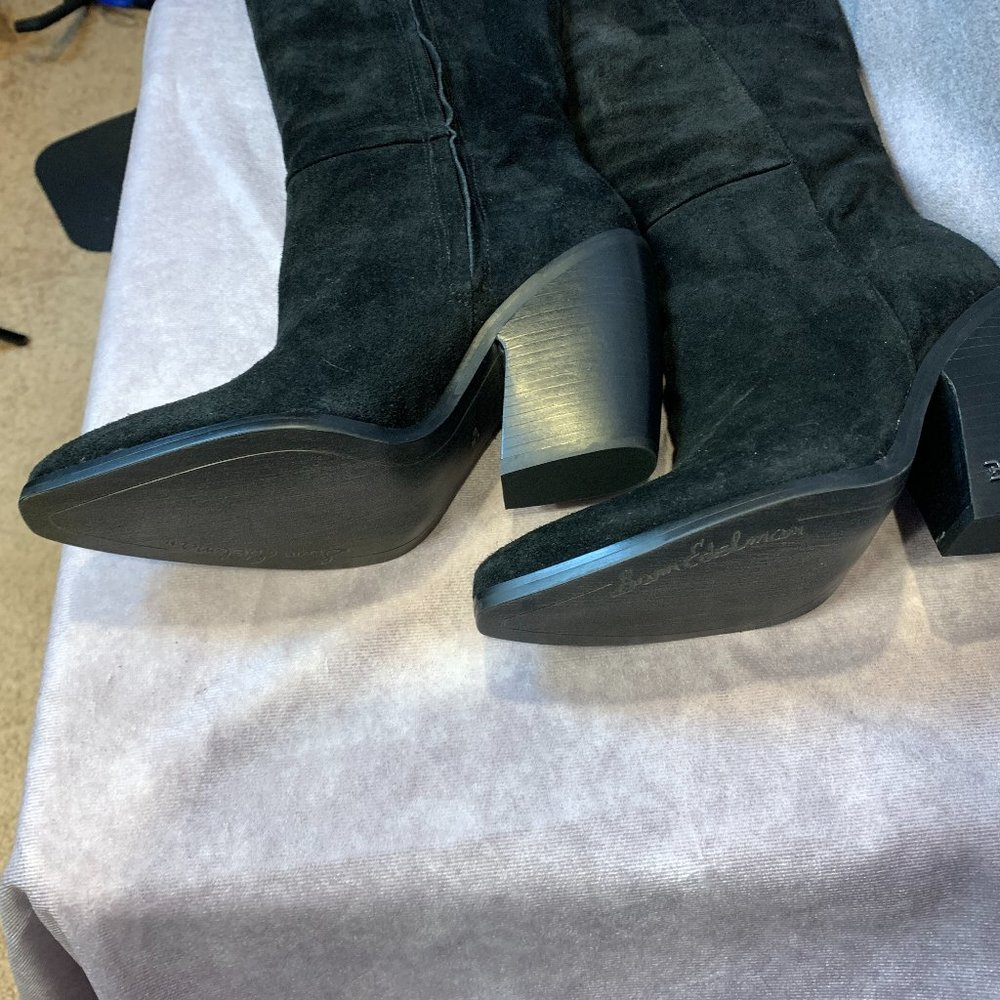 SAM EDELMAN NEW ANNABEL BLACK SUEDE BOOTS, NEW IN REPLACEMENT BOX - Picture 7 of 10